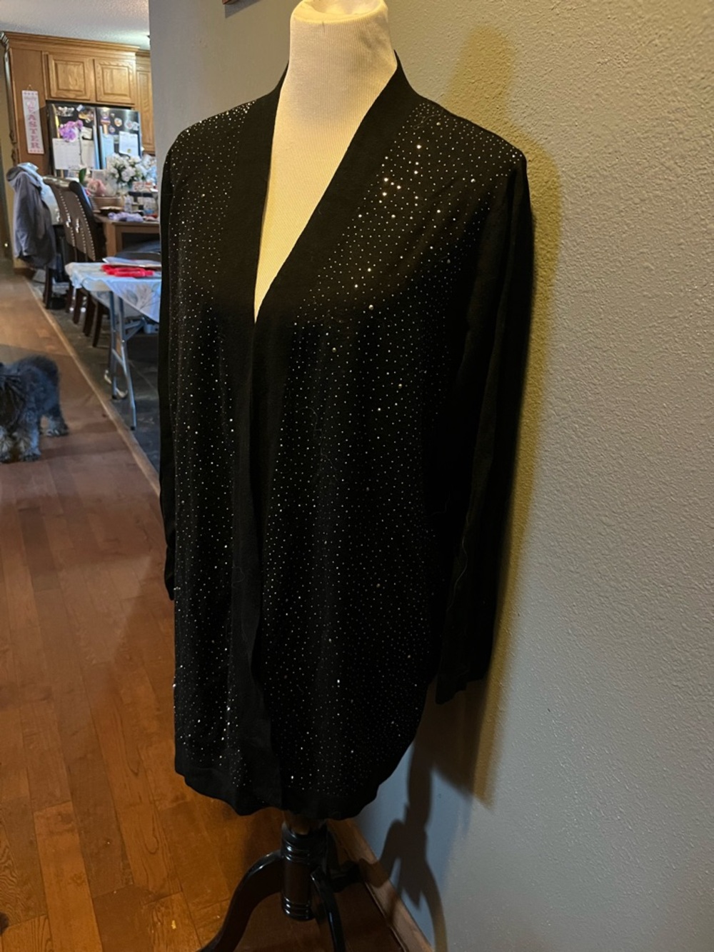 Viki Mckim cardigan . Black with sparkles . Size 1X .